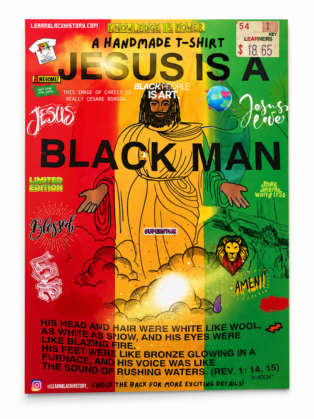 Vintage Jesus Tee Card Stock - Learn Black History